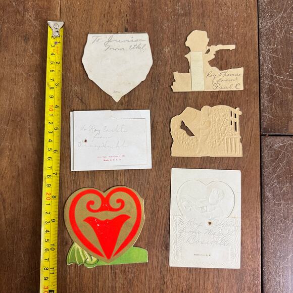 Bundle Lot SIX VINTAGE 1920-1950s Valentine Cards and Post Cards Made in USA - Picture 6 of 6